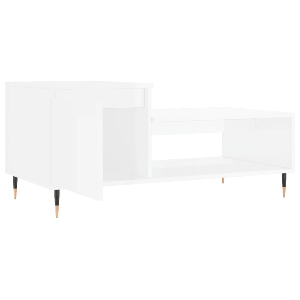 Coffee Table High Gloss White 100x50x45 cm Engineered Wood