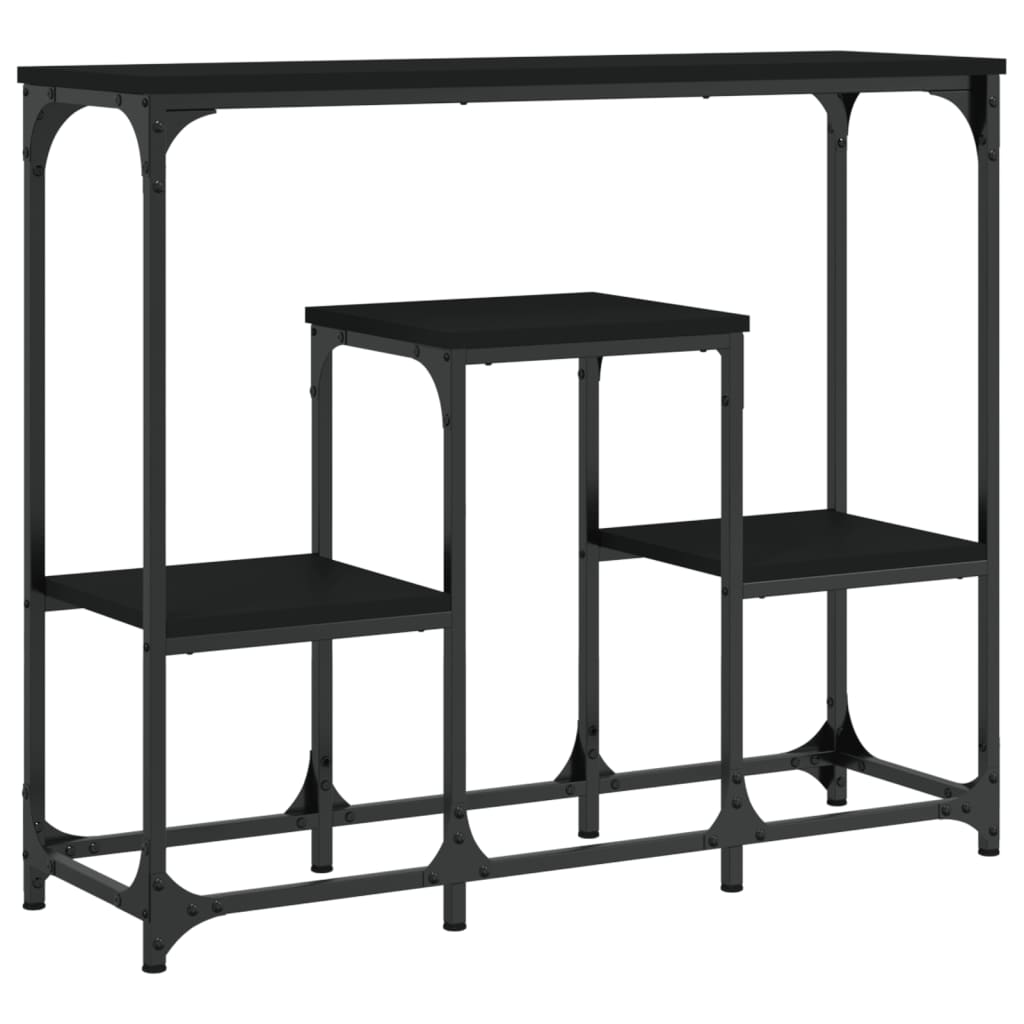 Console Table Black 89.5x28x76 cm Engineered Wood