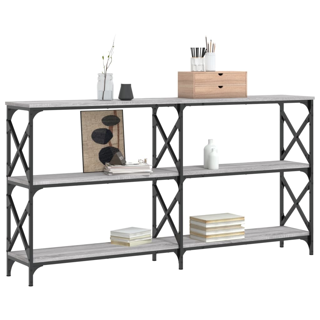 Console Table Grey Sonoma 156x28x80.5 cm Engineered Wood