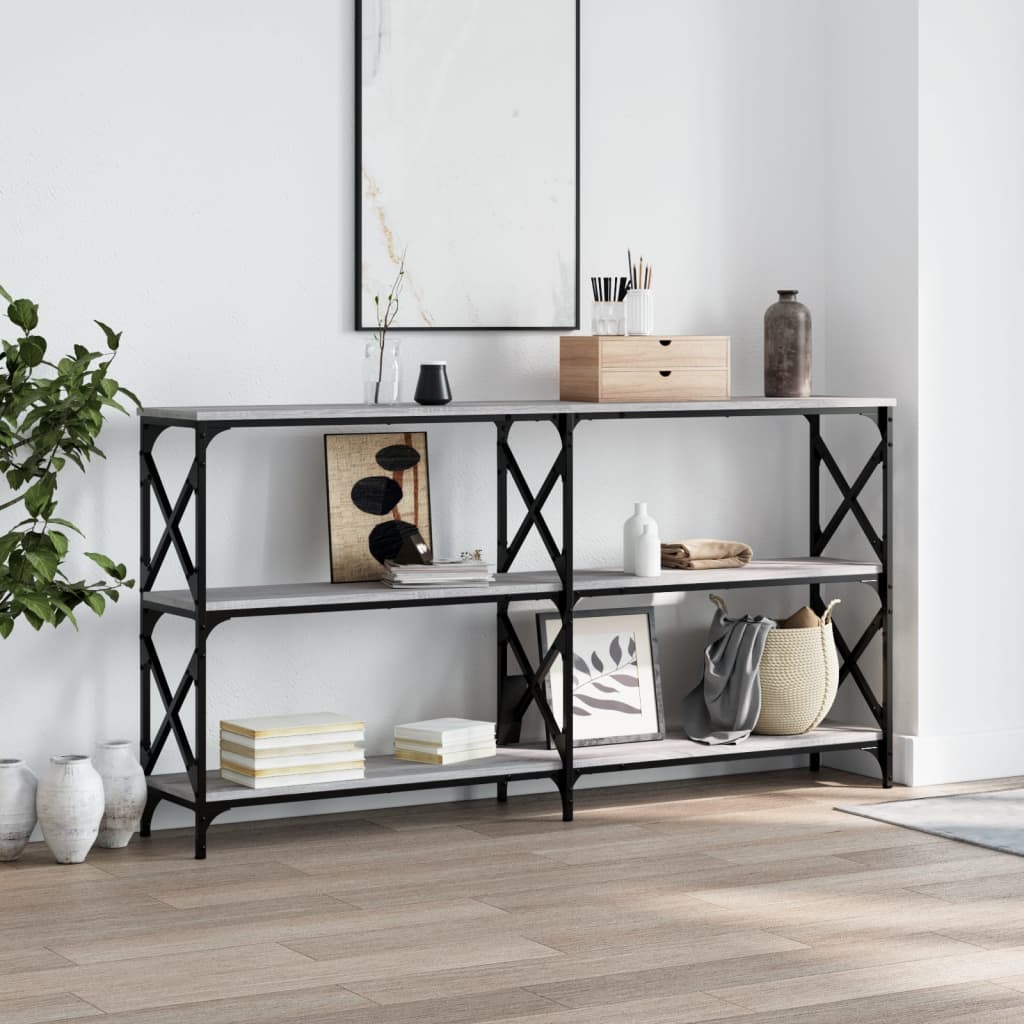 Console Table Grey Sonoma 156x28x80.5 cm Engineered Wood