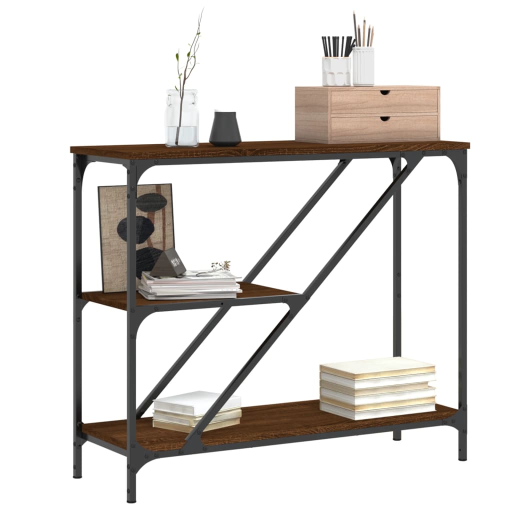 Console Table Brown Oak 88.5x30x75 cm Engineered Wood