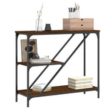 Console Table Brown Oak 88.5x30x75 cm Engineered Wood