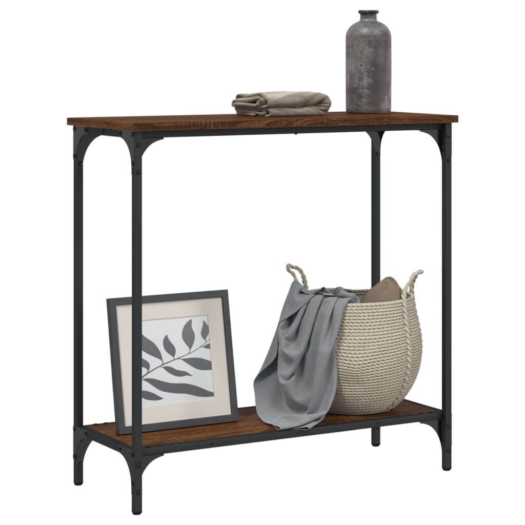 Console Table Brown Oak 75x30.5x75 cm Engineered Wood