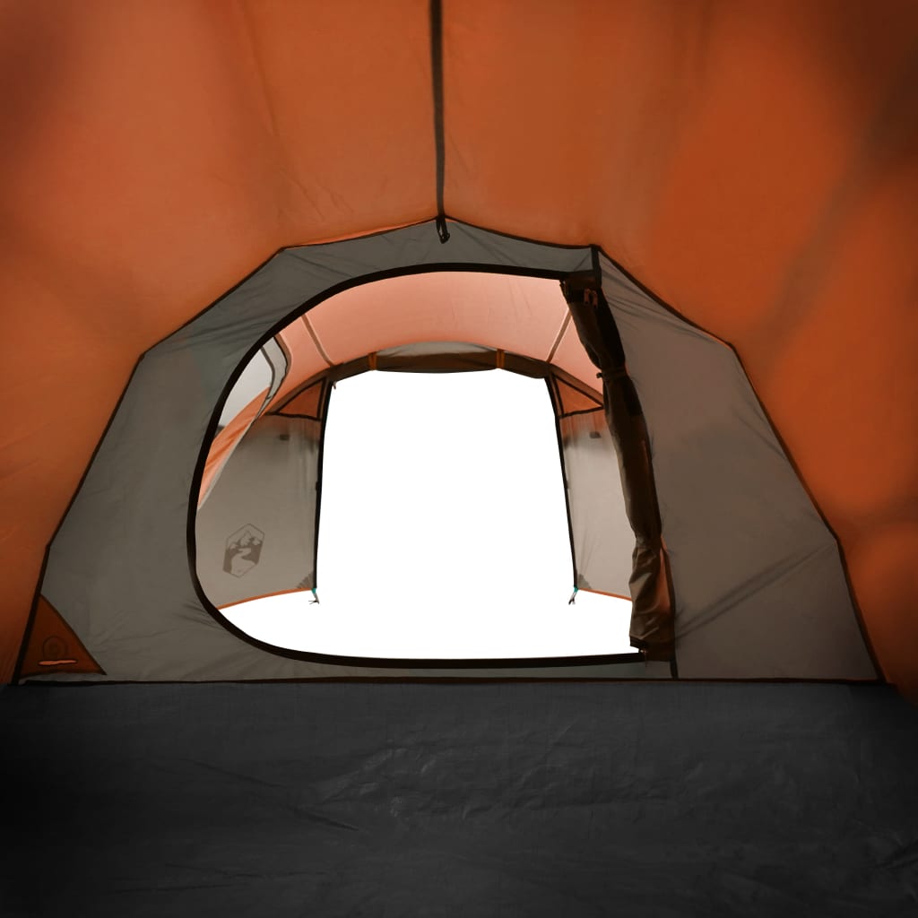 Camping Tent Tunnel 3-Person Orange Waterproof