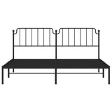 Metal Bed Frame without Mattress with Headboard Black 200x200cm
