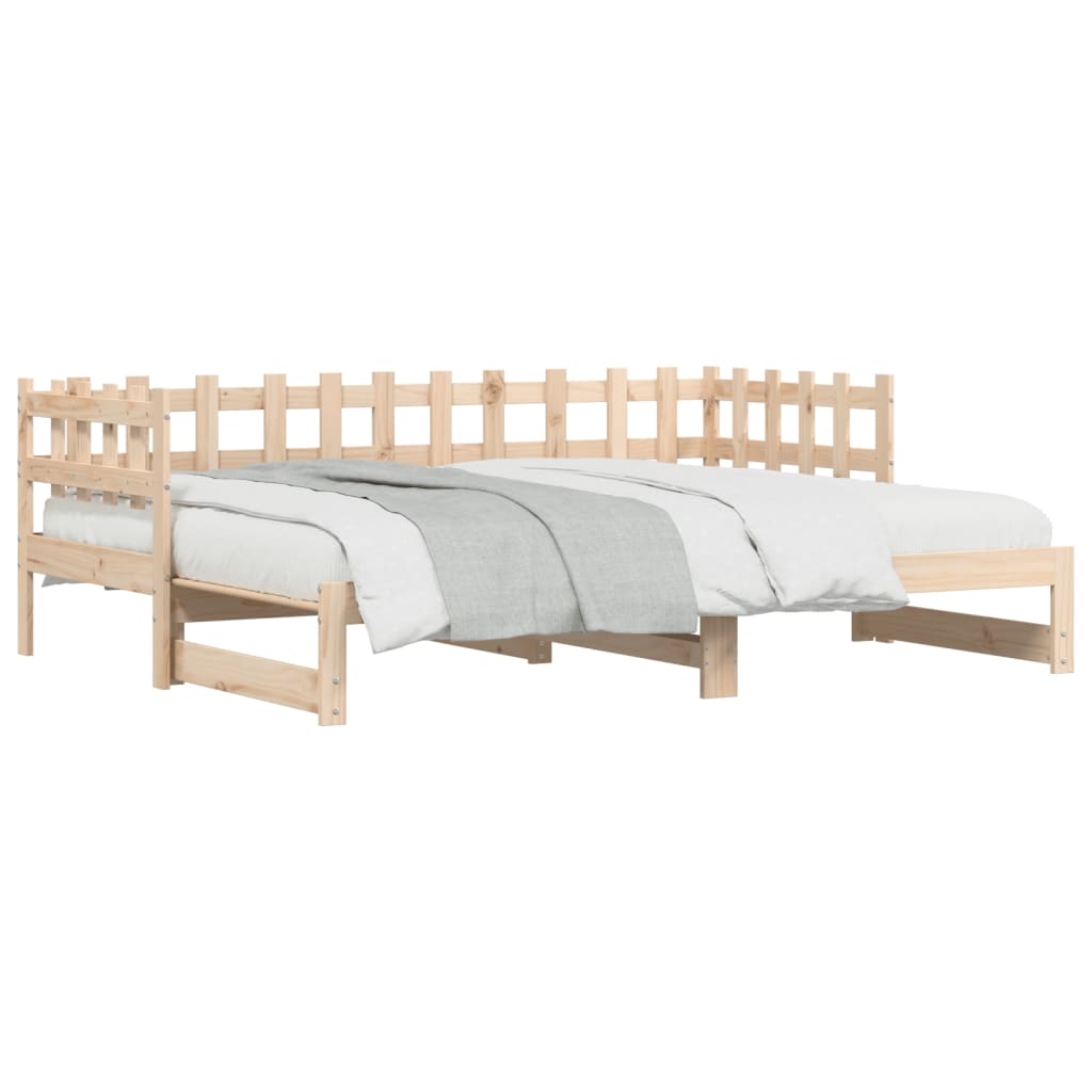 Pull-out Day Bed without Mattress  2x(90x190) cm Solid Wood