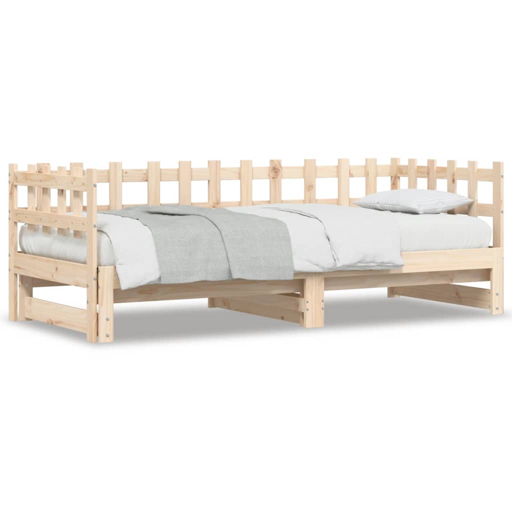 Pull-out Day Bed without Mattress  2x(90x190) cm Solid Wood