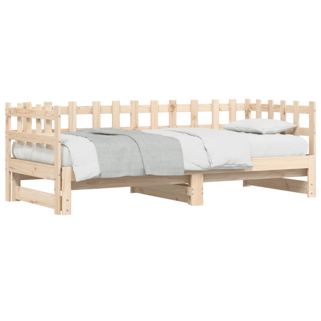 Pull-out Day Bed without Mattress  2x(90x190) cm Solid Wood