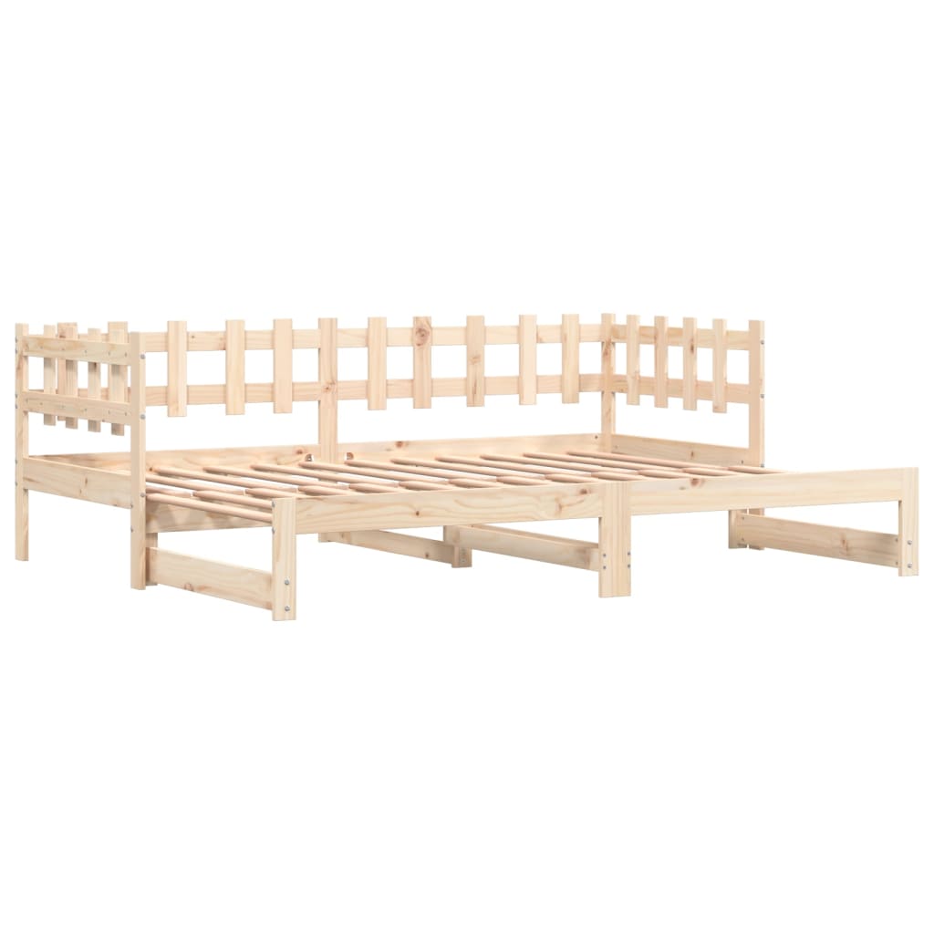 Pull-out Day Bed without Mattress  2x(90x190) cm Solid Wood