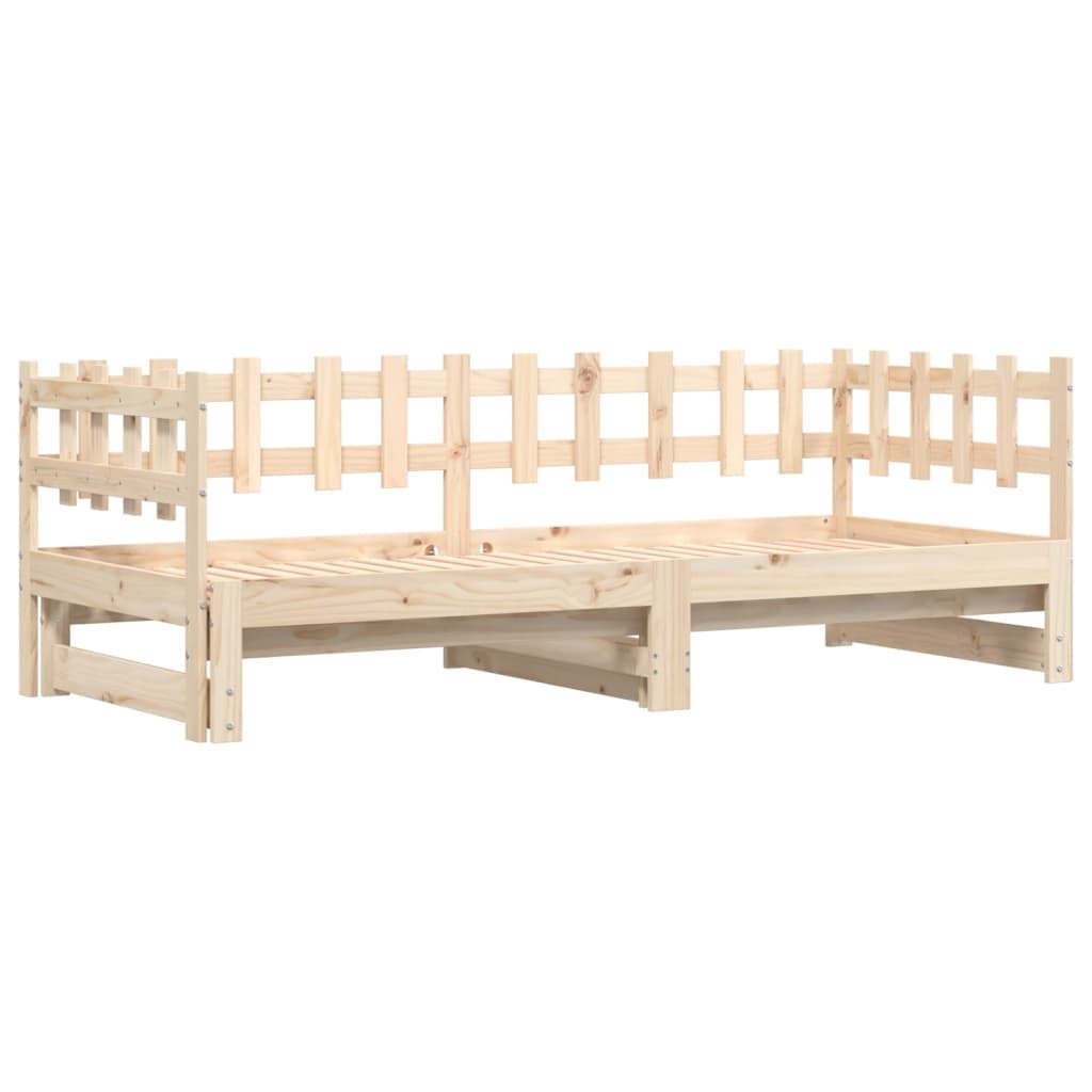 Pull-out Day Bed without Mattress  2x(90x190) cm Solid Wood