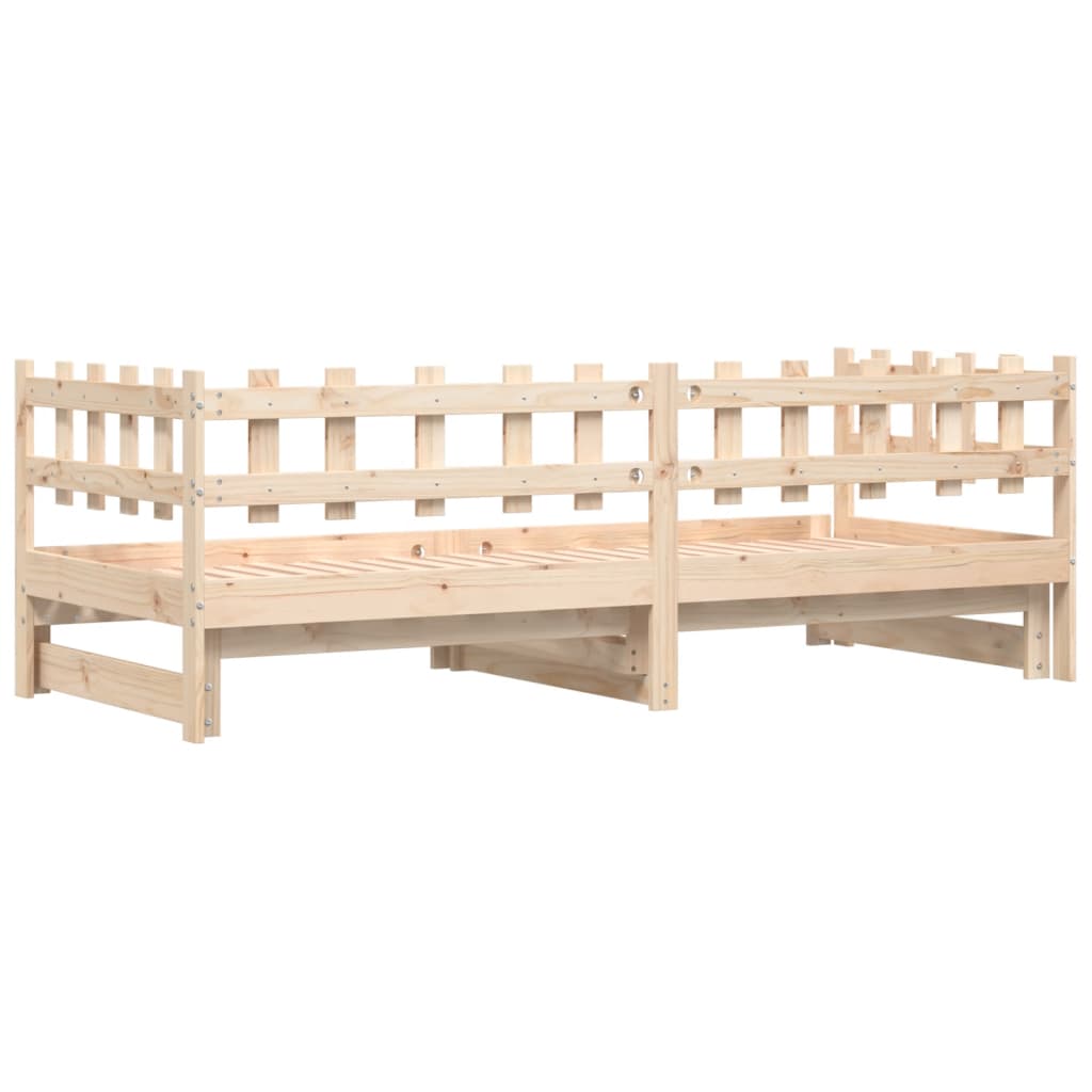 Pull-out Day Bed without Mattress  2x(90x190) cm Solid Wood