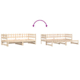 Pull-out Day Bed without Mattress  2x(90x190) cm Solid Wood