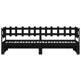 Pull-out Day Bed without Mattress Black 2x(90x190) cm Solid Wood