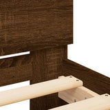 Bed Frame with Headboard Brown Oak 120x200 cm