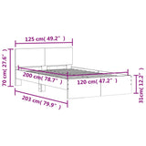 Bed Frame with Headboard Brown Oak 120x200 cm