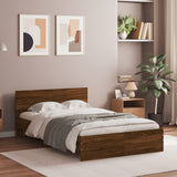 Bed Frame with Headboard Brown Oak 120x200 cm