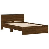 Bed Frame with Headboard Brown Oak 135x190 cm Double