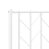 Metal Bed Frame without Mattress with Headboard White 200x200cm