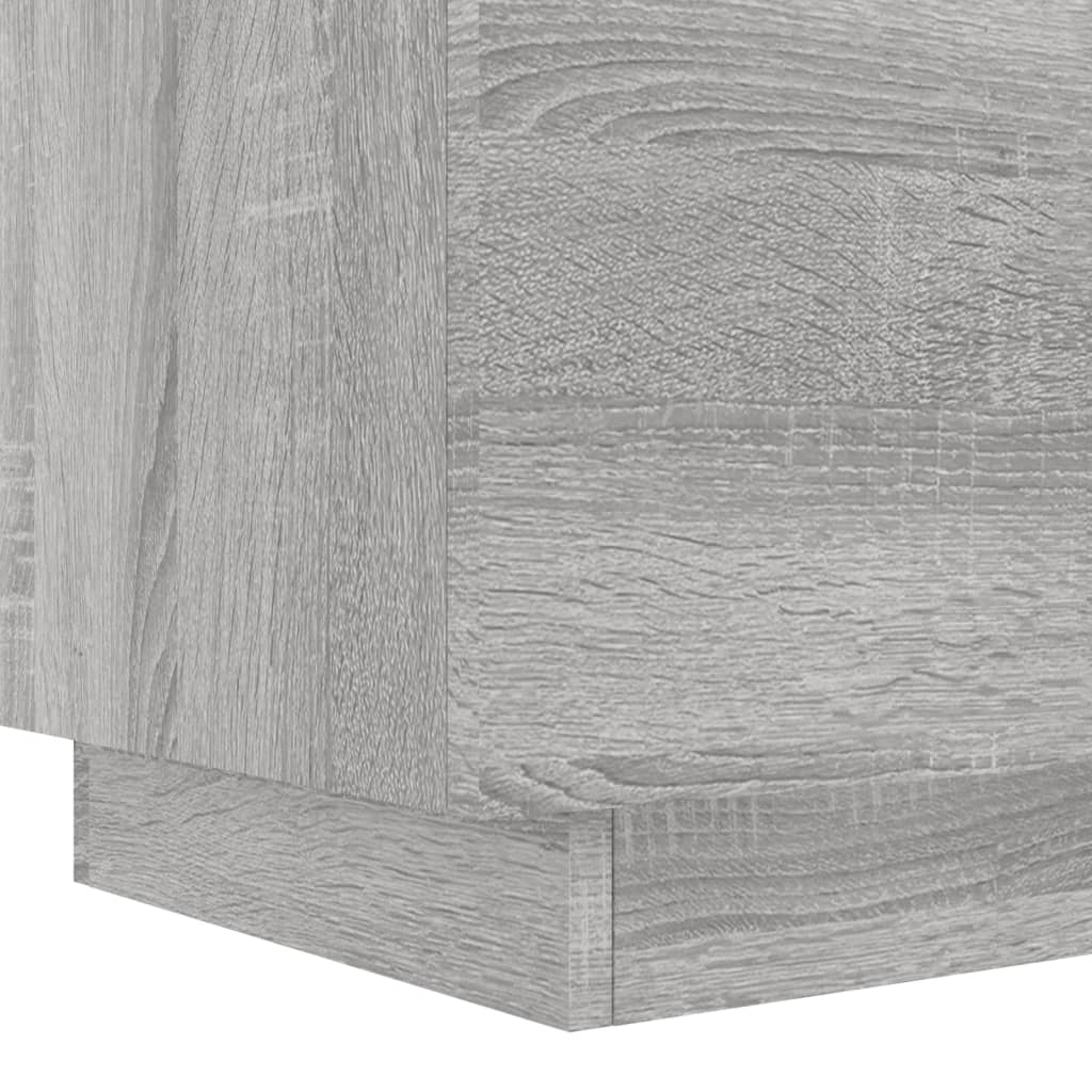 Bedside Cabinet with LED Lights Grey Sonoma Engineered Wood