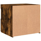 Bedside Cabinet with LED Lights Smoked Oak 50x40x45 cm
