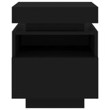 Bedside Cabinets with LED Lights 2 pcs Black 40x39x48.5 cm