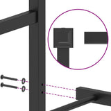 Metal Bed Frame without Mattress with Footboard Black 150x200cm
