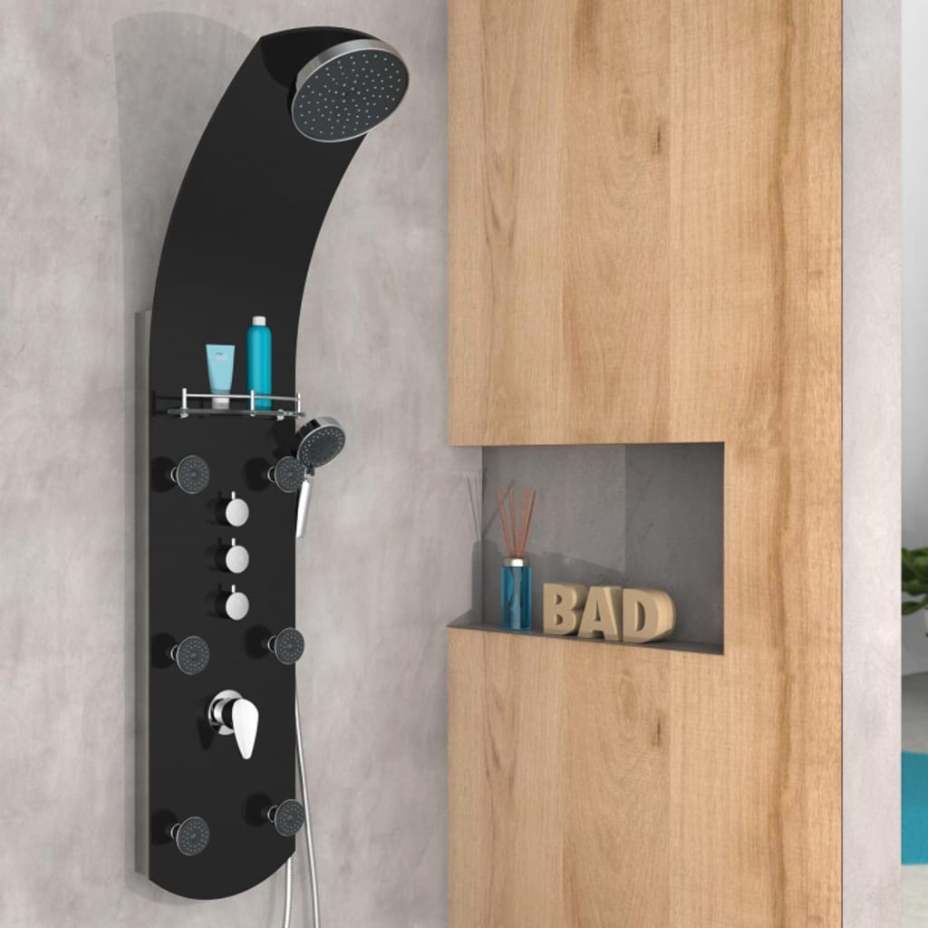 Shower Panel with Mixer KARIBIK Black