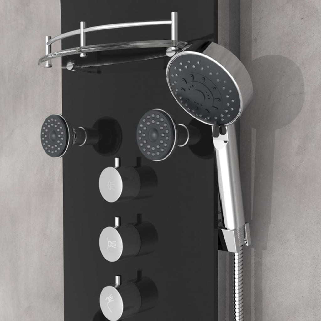 Shower Panel with Mixer KARIBIK Black